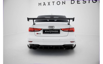 Carbon Spoiler With External Brackets Uprights Audi A3 / A3 S-Line / S3 / RS3 Sedan 8V / 8V Facelift