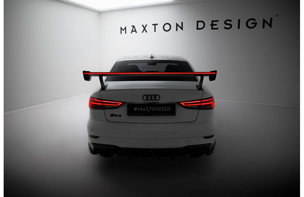 Carbon Spoiler With External Brackets Uprights + LED Audi A3 / A3 S-Line / S3 / RS3 Sedan 8V / 8V Facelift Carbon Spoiler With External Brackets Uprights + LED Audi A3 / A3 S-Line / S3 / RS3 Sedan 8V / 8V Facelift