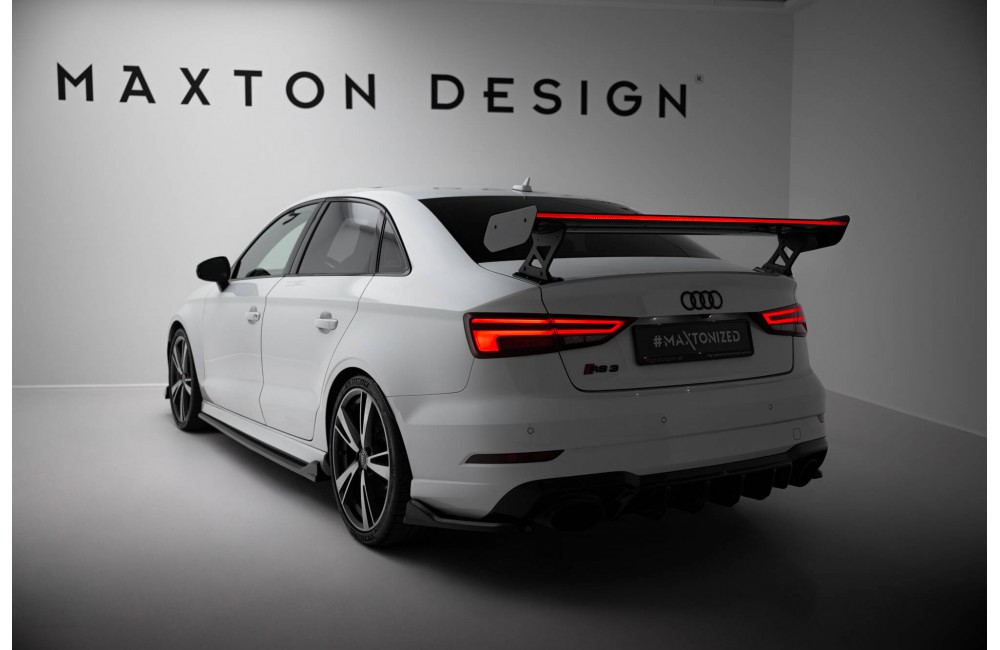 Carbon Spoiler With External Brackets Uprights + LED Audi A3 / A3 S-Line / S3 / RS3 Sedan 8V / 8V Facelift Carbon Spoiler With External Brackets Uprights + LED Audi A3 / A3 S-Line / S3 / RS3 Sedan 8V / 8V Facelift