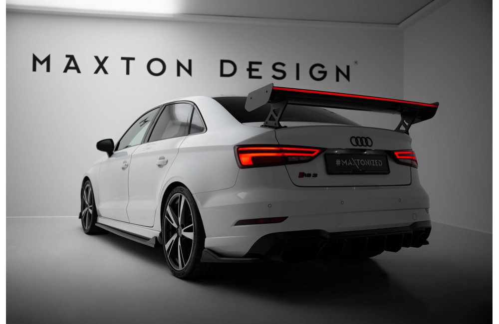 Carbon Spoiler With External Brackets Uprights + LED Audi A3 / A3 S-Line / S3 / RS3 Sedan 8V / 8V Facelift Carbon Spoiler With External Brackets Uprights + LED Audi A3 / A3 S-Line / S3 / RS3 Sedan 8V / 8V Facelift