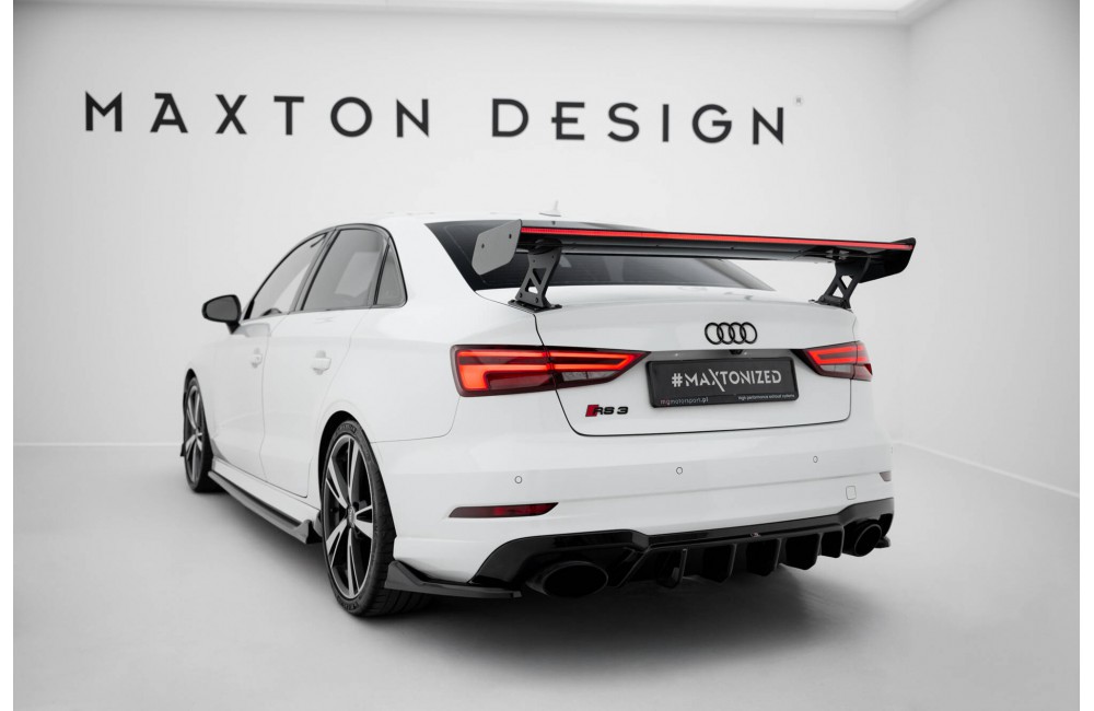 Carbon Spoiler With External Brackets Uprights + LED Audi A3 / A3 S-Line / S3 / RS3 Sedan 8V / 8V Facelift Carbon Spoiler With External Brackets Uprights + LED Audi A3 / A3 S-Line / S3 / RS3 Sedan 8V / 8V Facelift