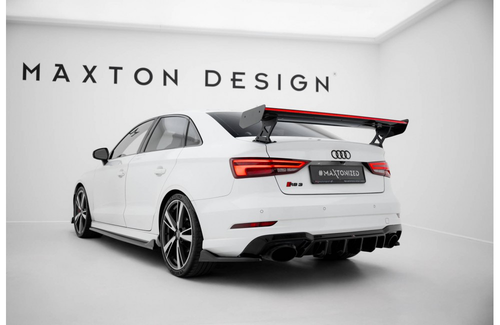 Carbon Spoiler With External Brackets Uprights + LED Audi A3 / A3 S-Line / S3 / RS3 Sedan 8V / 8V Facelift Carbon Spoiler With External Brackets Uprights + LED Audi A3 / A3 S-Line / S3 / RS3 Sedan 8V / 8V Facelift