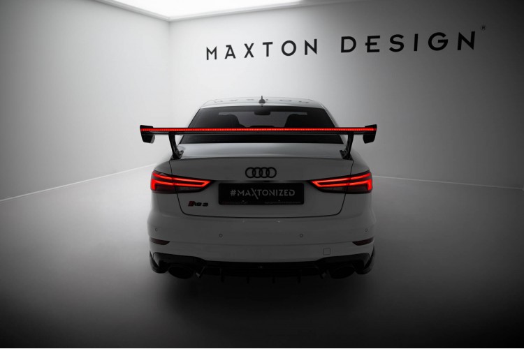 Carbon Αεροτομή With External Brackets Uprights + LED Audi A3 / A3 S-Line / S3 / RS3 Sedan 8V / 8V Facelift