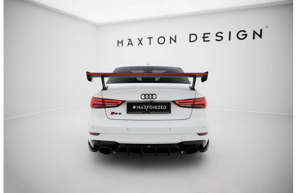 Carbon Spoiler With External Brackets Uprights + LED Audi A3 / A3 S-Line / S3 / RS3 Sedan 8V / 8V Facelift Carbon Spoiler With External Brackets Uprights + LED Audi A3 / A3 S-Line / S3 / RS3 Sedan 8V / 8V Facelift