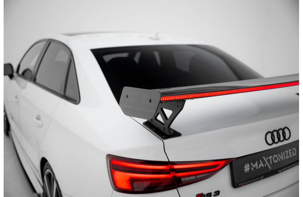 Carbon Spoiler With External Brackets Uprights + LED Audi A3 / A3 S-Line / S3 / RS3 Sedan 8V / 8V Facelift Carbon Spoiler With External Brackets Uprights + LED Audi A3 / A3 S-Line / S3 / RS3 Sedan 8V / 8V Facelift