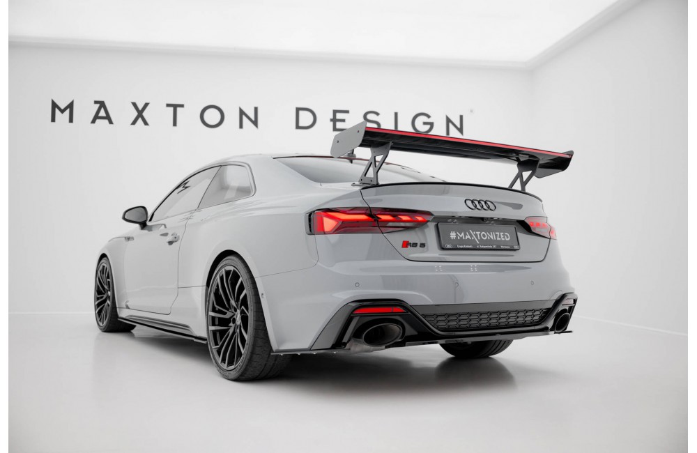 Carbon Spoiler With External Brackets Uprights V.1 + LED Audi A5 / A5 S-Line / S5 / RS5 Coupe F5 / F5 Facelift Carbon Spoiler With External Brackets Uprights V.1 + LED Audi A5 / A5 S-Line / S5 / RS5 Coupe F5 / F5 Facelift