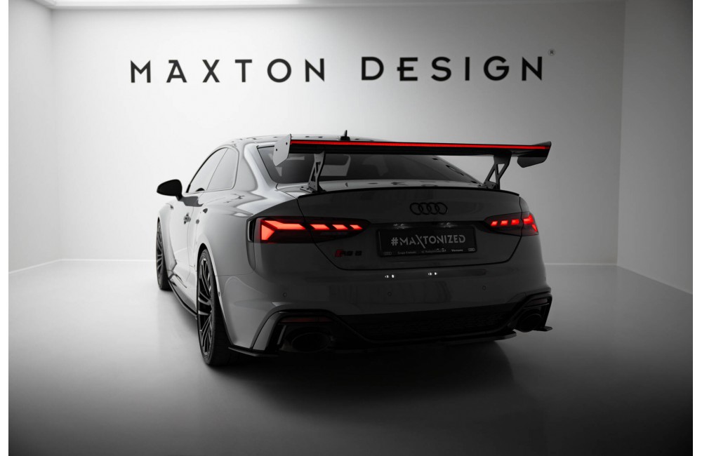 Carbon Spoiler With External Brackets Uprights V.1 + LED Audi A5 / A5 S-Line / S5 / RS5 Coupe F5 / F5 Facelift Carbon Spoiler With External Brackets Uprights V.1 + LED Audi A5 / A5 S-Line / S5 / RS5 Coupe F5 / F5 Facelift