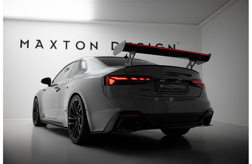 Carbon Spoiler With External Brackets Uprights V.1 + LED Audi A5 / A5 S-Line / S5 / RS5 Coupe F5 / F5 Facelift Carbon Spoiler With External Brackets Uprights V.1 + LED Audi A5 / A5 S-Line / S5 / RS5 Coupe F5 / F5 Facelift