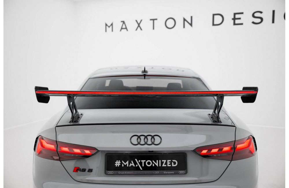 Carbon Spoiler With External Brackets Uprights V.1 + LED Audi A5 / A5 S-Line / S5 / RS5 Coupe F5 / F5 Facelift Carbon Spoiler With External Brackets Uprights V.1 + LED Audi A5 / A5 S-Line / S5 / RS5 Coupe F5 / F5 Facelift