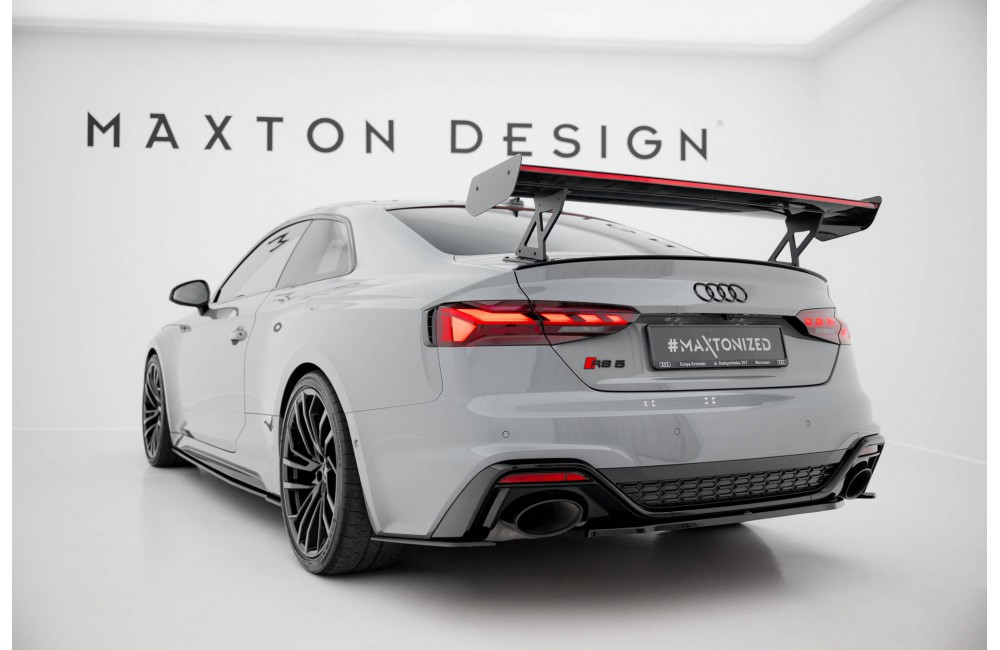 Carbon Spoiler With External Brackets Uprights V.1 + LED Audi A5 / A5 S-Line / S5 / RS5 Coupe F5 / F5 Facelift Carbon Spoiler With External Brackets Uprights V.1 + LED Audi A5 / A5 S-Line / S5 / RS5 Coupe F5 / F5 Facelift