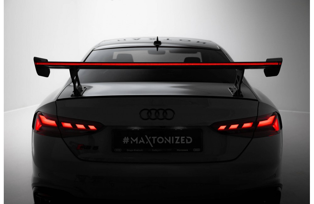 Carbon Spoiler With External Brackets Uprights V.2 + LED Audi A5 / A5 S-Line / S5 / RS5 Coupe F5 / F5 Facelift Carbon Spoiler With External Brackets Uprights V.2 + LED Audi A5 / A5 S-Line / S5 / RS5 Coupe F5 / F5 Facelift