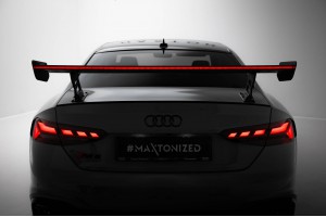 Carbon Spoiler With External Brackets Uprights V.2 + LED Audi A5 / A5 S-Line / S5 / RS5 Coupe F5 / F5 Facelift Carbon Spoiler With External Brackets Uprights V.2 + LED Audi A5 / A5 S-Line / S5 / RS5 Coupe F5 / F5 Facelift