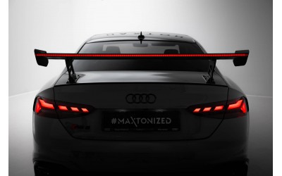 Carbon Spoiler With External Brackets Uprights V.2 + LED Audi A5 / A5 S-Line / S5 / RS5 Coupe F5 / F5 Facelift