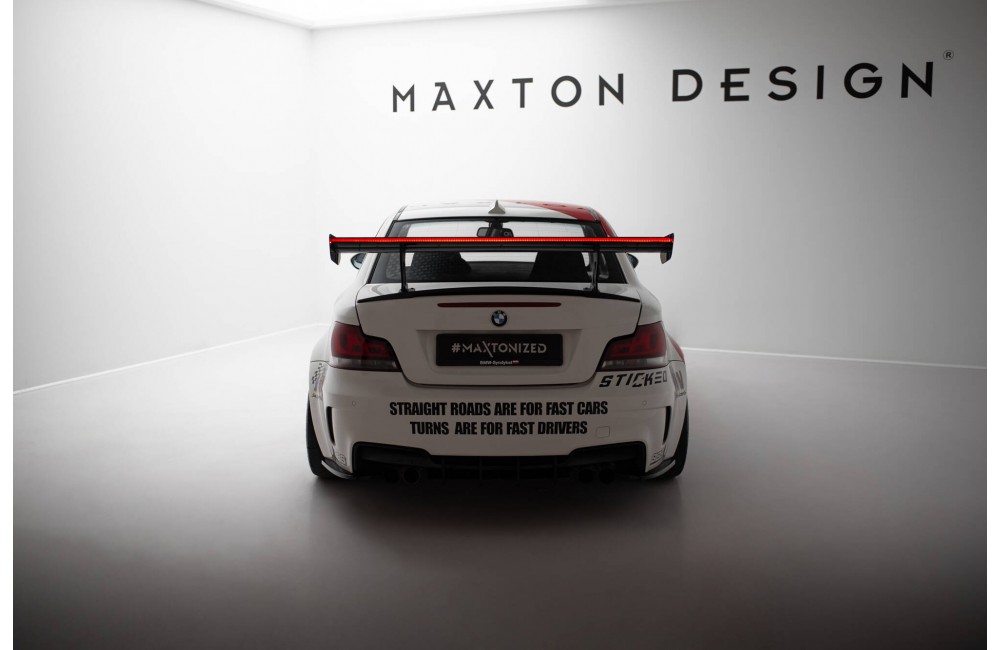 Carbon Spoiler With Internal Brackets Uprights V.1 + LED BMW 1 M E82