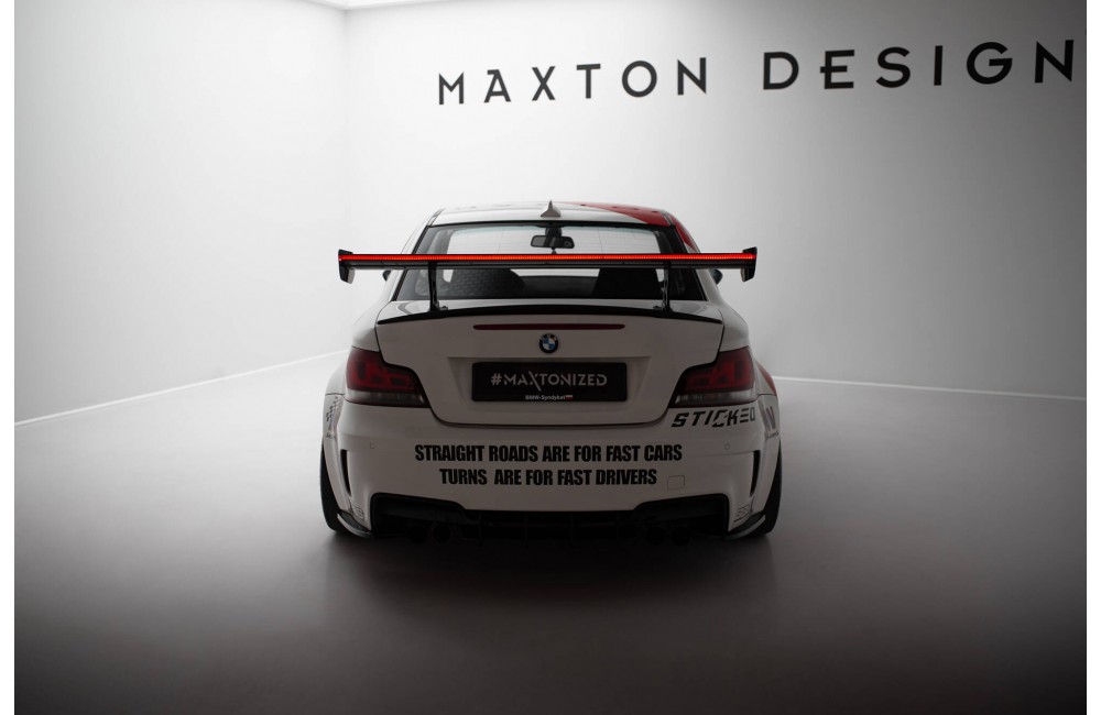 Carbon Spoiler With Internal Brackets Uprights V.2 + LED BMW 1 M E82