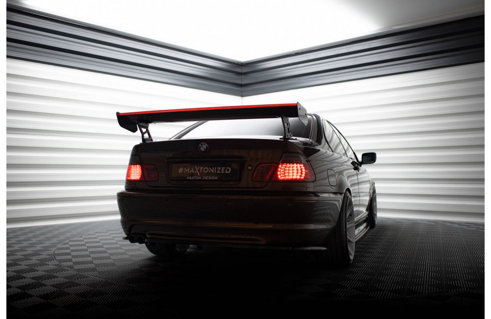 Carbon Spoiler With External Brackets Uprights + LED BMW 3 Coupe E46 Carbon Spoiler With External Brackets Uprights + LED BMW 3 Coupe E46