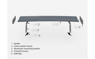 Carbon Spoiler With Internal Brackets Uprights BMW 5 / M5 Sedan G30 / F90