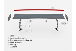 Carbon Fiber Spoiler With External Brackets Uprights +LED light BMW M2 G87 / M240i / 2 M-Pack / 2 Standard G42 Carbon Fiber Spoiler With External Brackets Uprights +LED light BMW M2 G87 / M240i / 2 M-Pack / 2 Standard G42