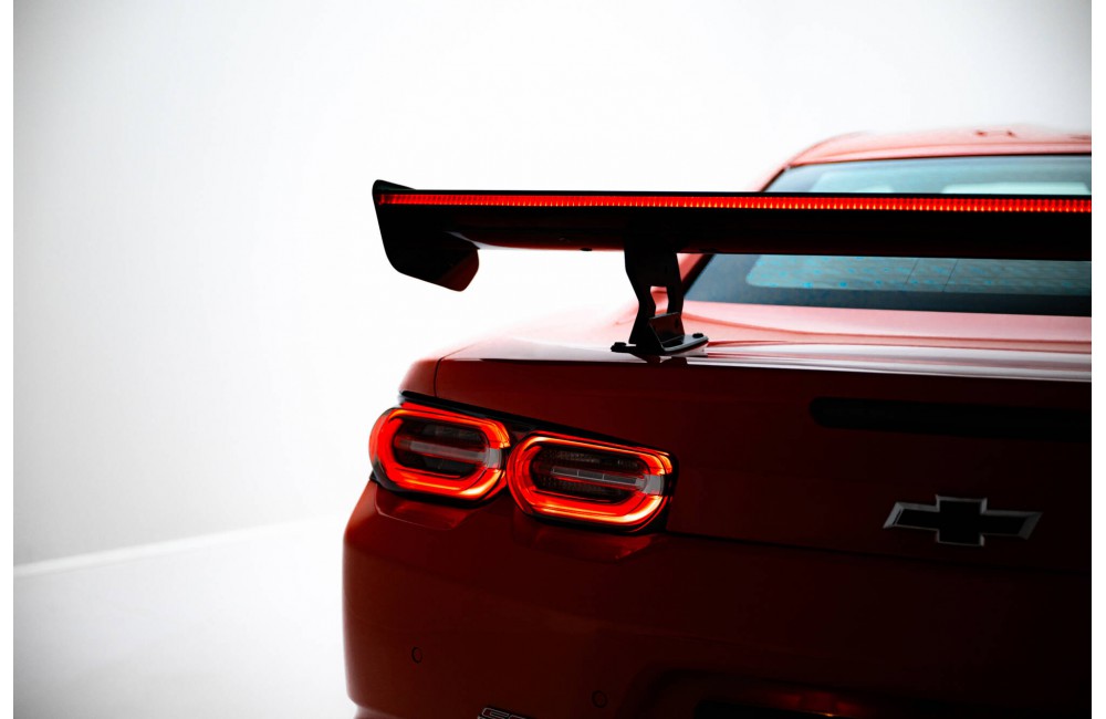 Carbon Spoiler With Internal Brackets Uprights + LED Chevrolet Camaro SS Mk6 Facelift