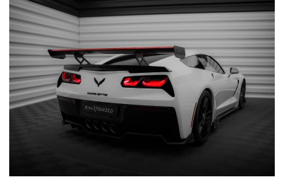 Carbon Spoiler With Internal Brackets Uprights + LED Chevrolet Corvette Stingray / Grand Sport C7