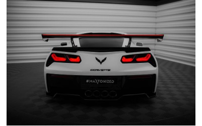 Carbon Spoiler With Internal Brackets Uprights + LED Chevrolet Corvette Stingray / Grand Sport C7