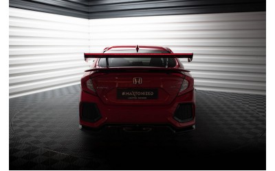 Carbon Spoiler With Internal Brackets Uprights + LED Honda Civic SI Mk10