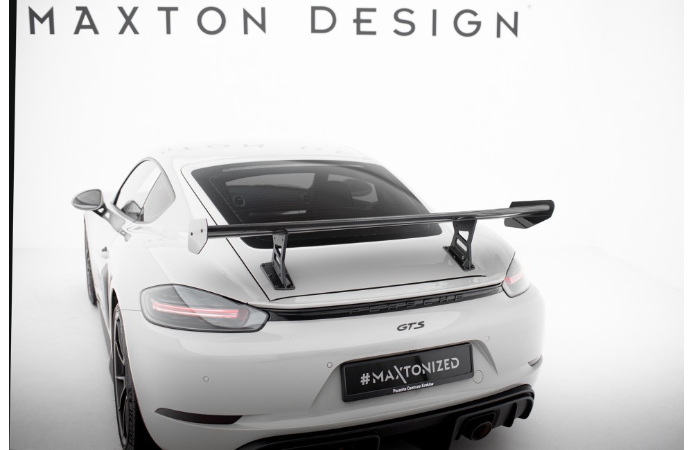 Carbon Spoiler With Internal Brackets Uprights V.1 Porsche 718 Cayman 982c Carbon Spoiler With Internal Brackets Uprights V.1 Porsche 718 Cayman 982c