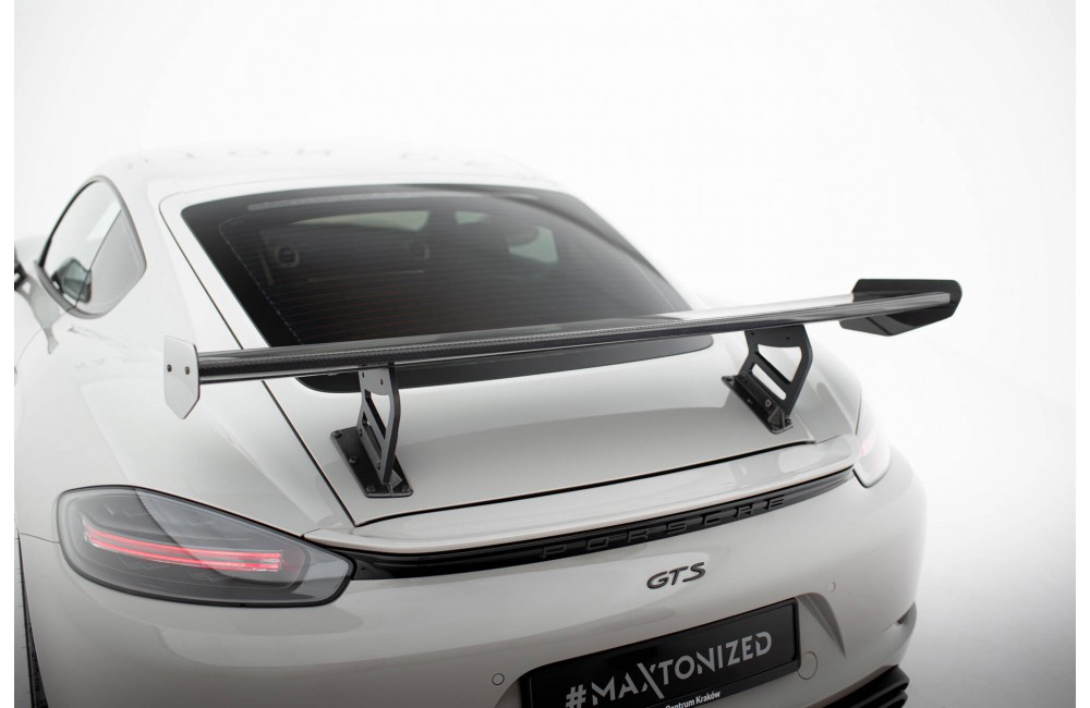 Carbon Spoiler With Internal Brackets Uprights V.2 Porsche 718 Cayman 982c Carbon Spoiler With Internal Brackets Uprights V.2 Porsche 718 Cayman 982c