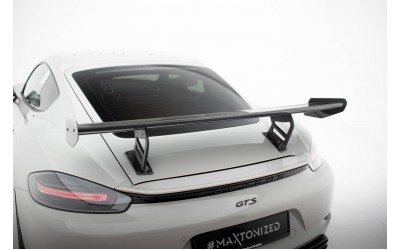 Carbon Spoiler With Internal Brackets Uprights V.2 Porsche 718 Cayman 982c