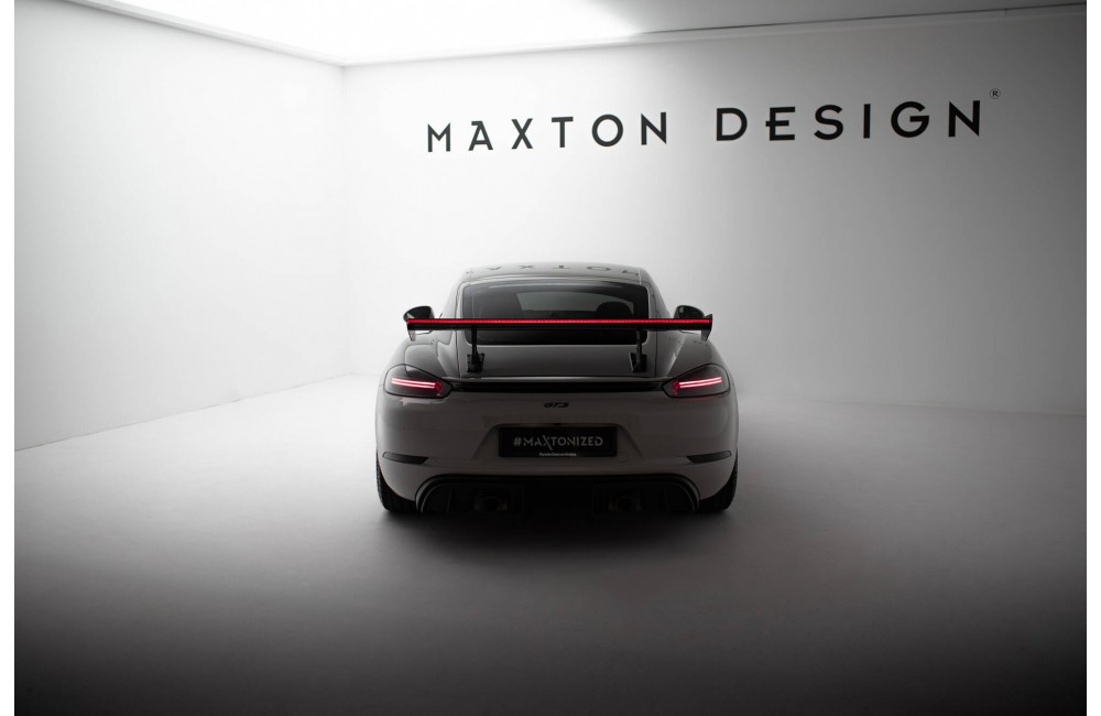 Carbon Spoiler With Internal Brackets Uprights V.1 + LED Porsche 718 Cayman 982c Carbon Spoiler With Internal Brackets Uprights V.1 + LED Porsche 718 Cayman 982c