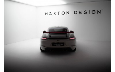 Carbon Spoiler With Internal Brackets Uprights V.1 + LED Porsche 718 Cayman 982c