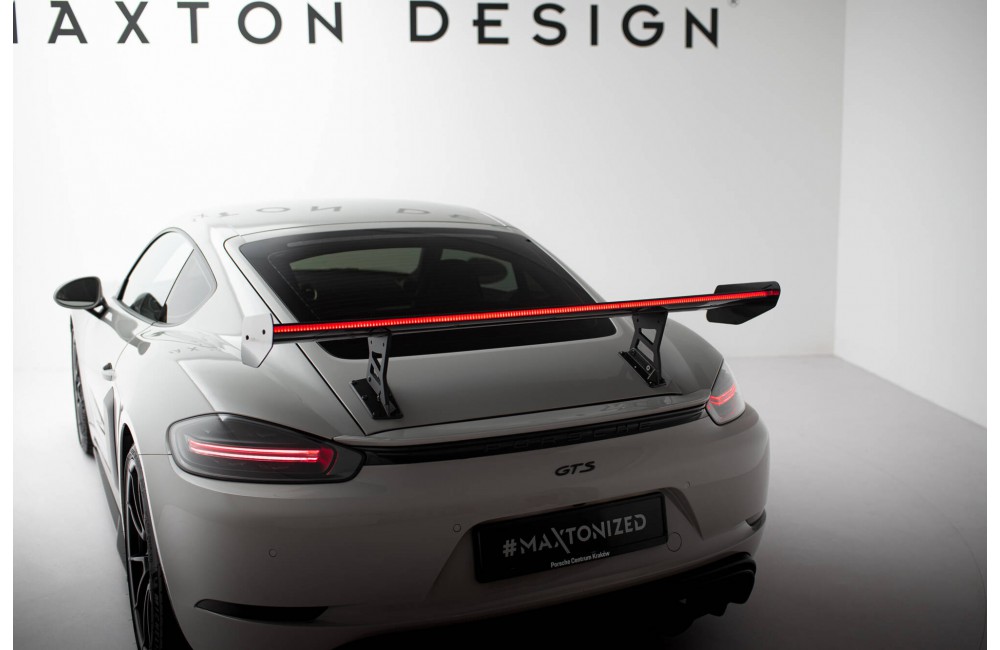 Carbon Spoiler With Internal Brackets Uprights V.1 + LED Porsche 718 Cayman 982c Carbon Spoiler With Internal Brackets Uprights V.1 + LED Porsche 718 Cayman 982c