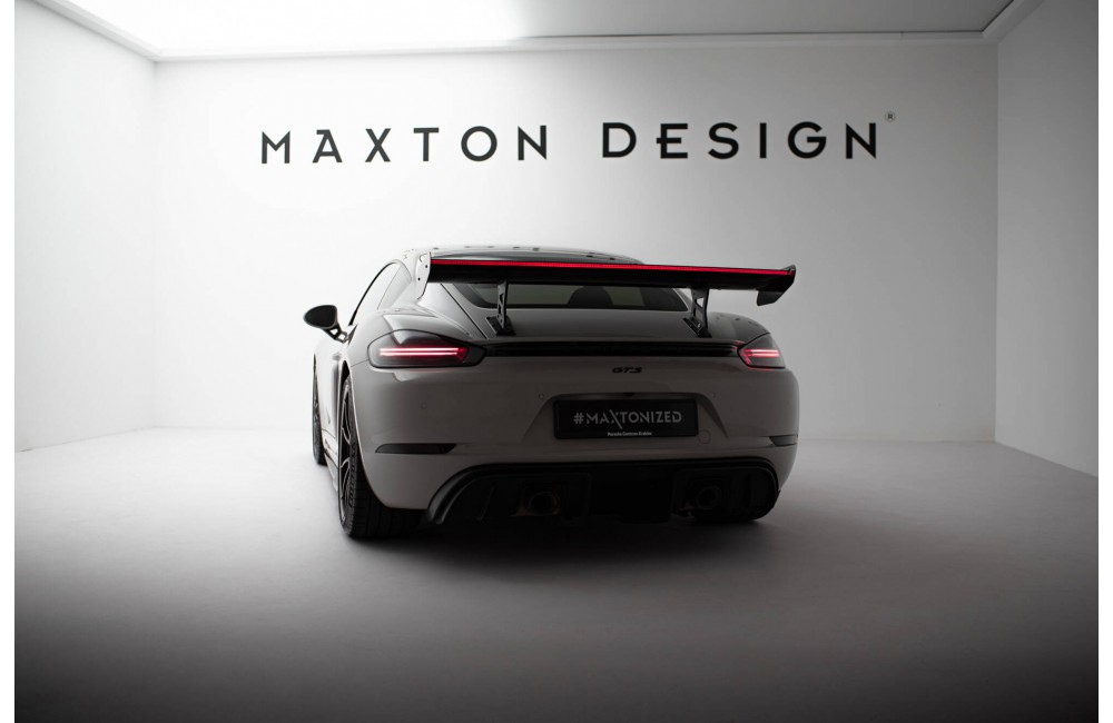 Carbon Spoiler With Internal Brackets Uprights V.1 + LED Porsche 718 Cayman 982c Carbon Spoiler With Internal Brackets Uprights V.1 + LED Porsche 718 Cayman 982c