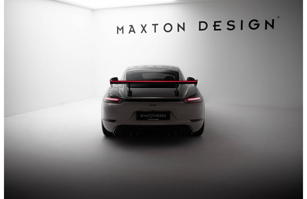 Carbon Spoiler With Internal Brackets Uprights V.1 + LED Porsche 718 Cayman 982c Carbon Spoiler With Internal Brackets Uprights V.1 + LED Porsche 718 Cayman 982c