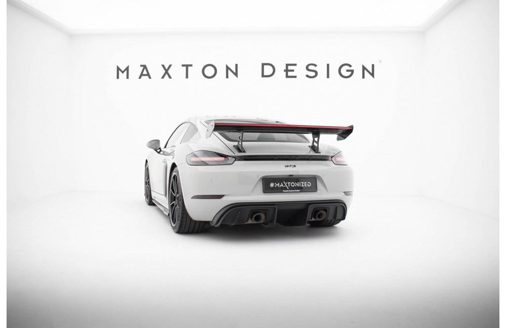 Carbon Spoiler With Internal Brackets Uprights V.1 + LED Porsche 718 Cayman 982c Carbon Spoiler With Internal Brackets Uprights V.1 + LED Porsche 718 Cayman 982c