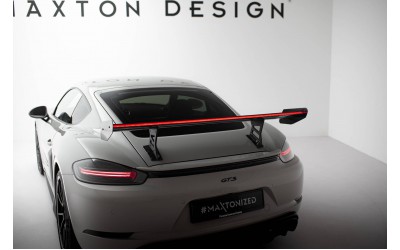 Carbon Spoiler With Internal Brackets Uprights V.1 + LED Porsche 718 Cayman 982c