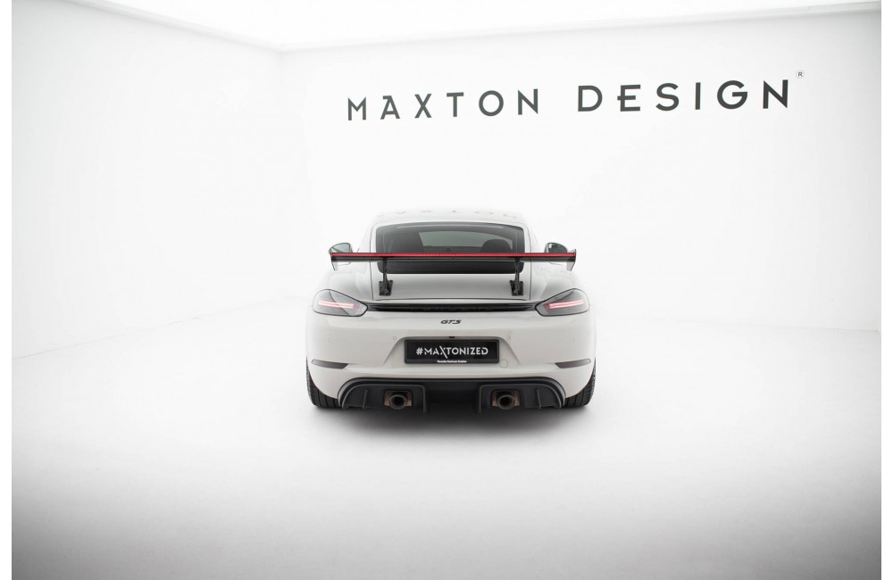 Carbon Spoiler With Internal Brackets Uprights V.1 + LED Porsche 718 Cayman 982c Carbon Spoiler With Internal Brackets Uprights V.1 + LED Porsche 718 Cayman 982c