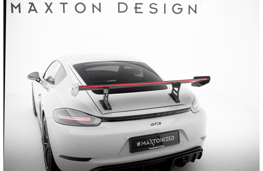 Carbon Spoiler With Internal Brackets Uprights V.1 + LED Porsche 718 Cayman 982c Carbon Spoiler With Internal Brackets Uprights V.1 + LED Porsche 718 Cayman 982c