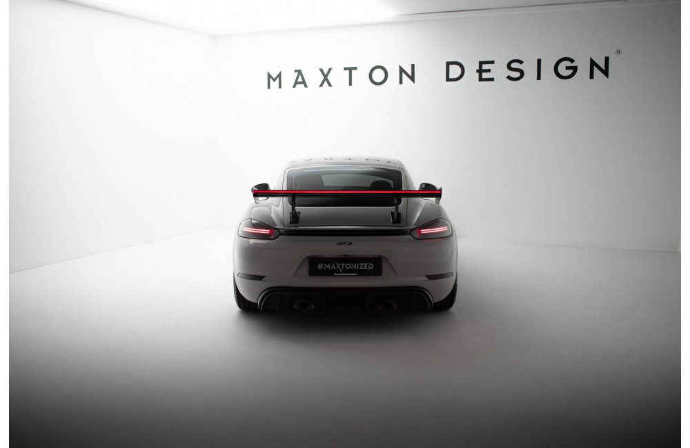 Carbon Spoiler With Internal Brackets Uprights V.2 + LED Porsche 718 Cayman 982c