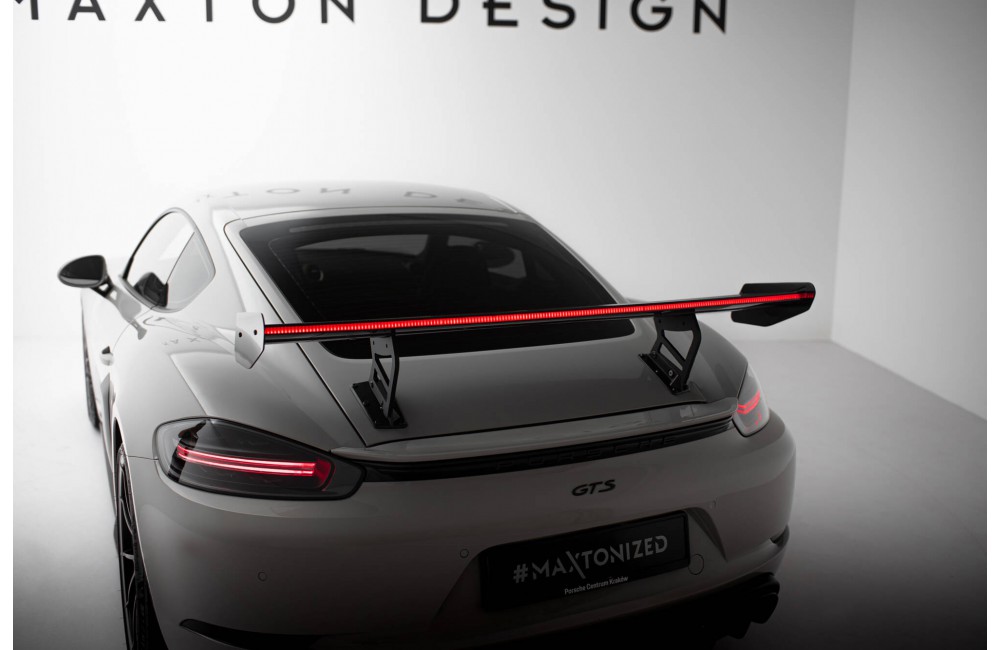 Carbon Spoiler With Internal Brackets Uprights V.2 + LED Porsche 718 Cayman 982c