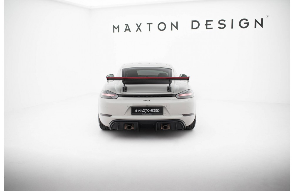 Carbon Spoiler With Internal Brackets Uprights V.2 + LED Porsche 718 Cayman 982c