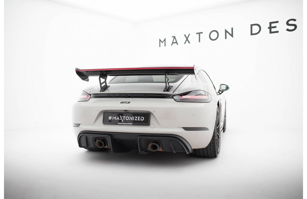 Carbon Spoiler With Internal Brackets Uprights V.2 + LED Porsche 718 Cayman 982c