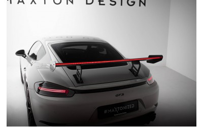 Carbon Spoiler With Internal Brackets Uprights V.2 + LED Porsche 718 Cayman 982c