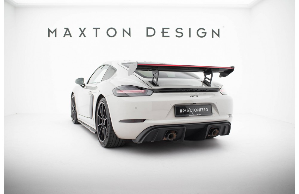Carbon Spoiler With Internal Brackets Uprights V.2 + LED Porsche 718 Cayman 982c