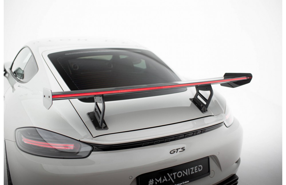 Carbon Spoiler With Internal Brackets Uprights V.2 + LED Porsche 718 Cayman 982c