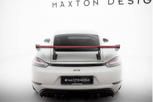 Carbon Spoiler With Internal Brackets Uprights V.2 + LED Porsche 718 Cayman 982c