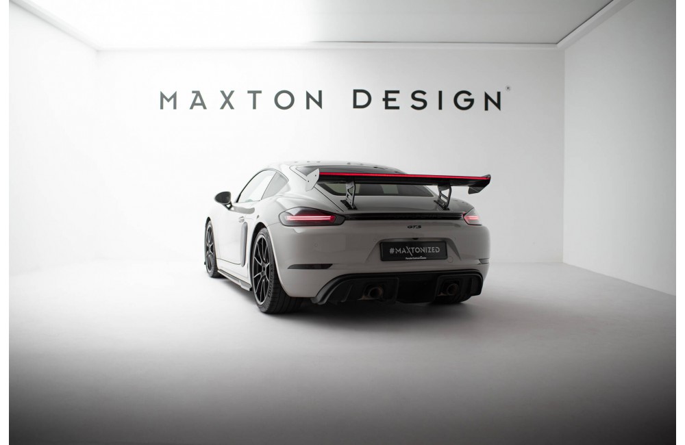 Carbon Spoiler With Internal Brackets Uprights V.2 + LED Porsche 718 Cayman 982c