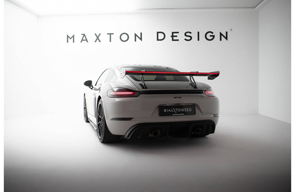 Carbon Spoiler With Upper Swan Mounting V.1 + LED Porsche 718 Cayman 982c Carbon Spoiler With Upper Swan Mounting V.1 + LED Porsche 718 Cayman 982c