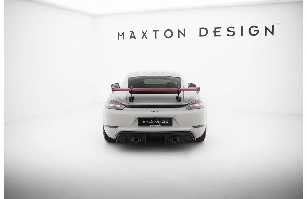 Carbon Spoiler With Upper Swan Mounting V.1 + LED Porsche 718 Cayman 982c Carbon Spoiler With Upper Swan Mounting V.1 + LED Porsche 718 Cayman 982c