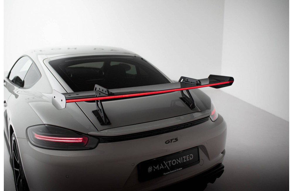 Carbon Spoiler With Upper Swan Mounting V.1 + LED Porsche 718 Cayman 982c Carbon Spoiler With Upper Swan Mounting V.1 + LED Porsche 718 Cayman 982c